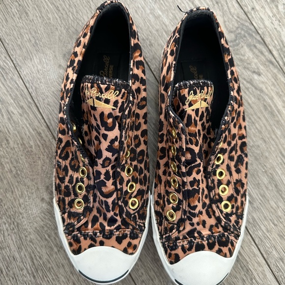 Jack Purcell Converse- Leopard print size 7 - Picture 2 of 6